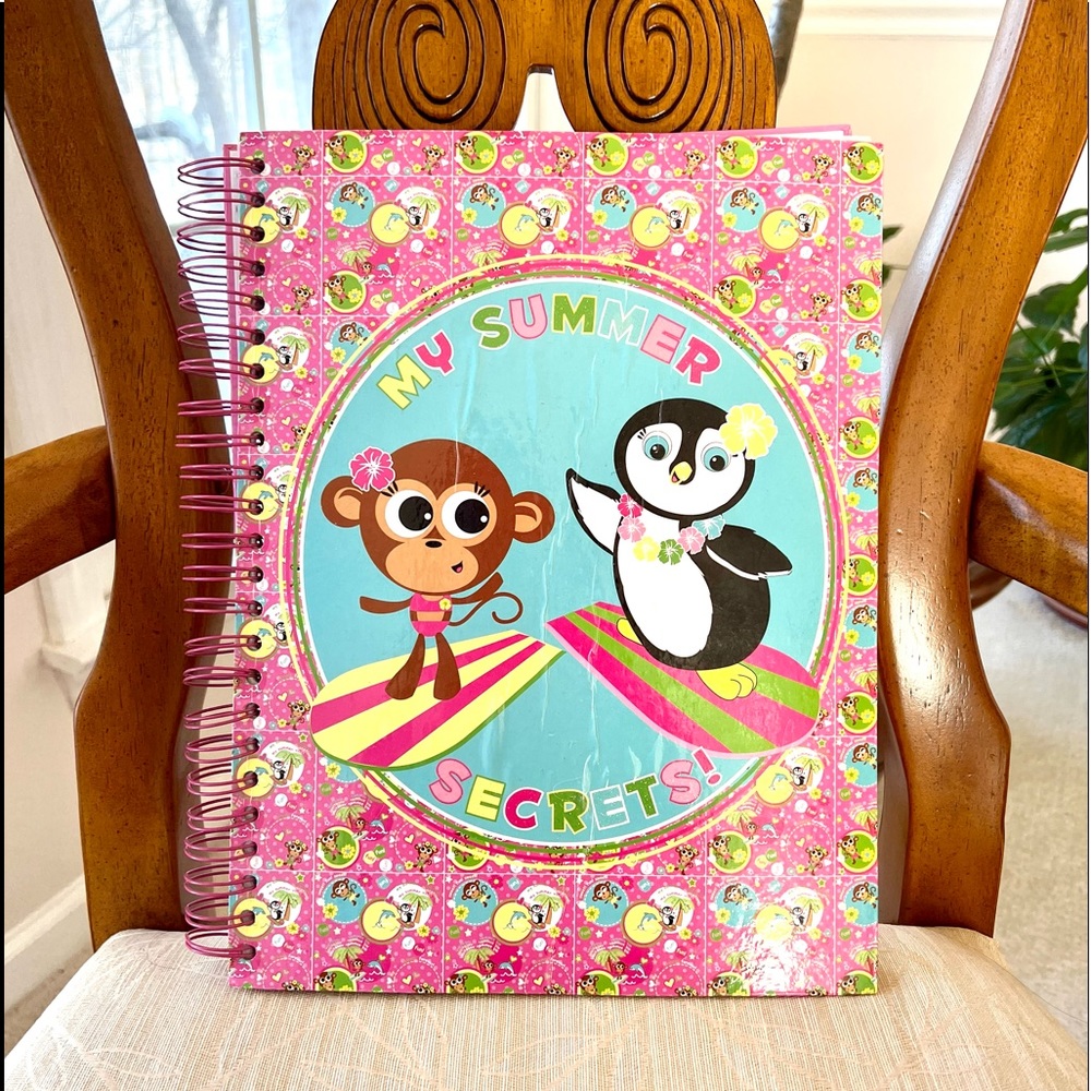 Limited Too Y2K Pink Monkey Penguin Photo Album Notebook Journal Diary Vintage
